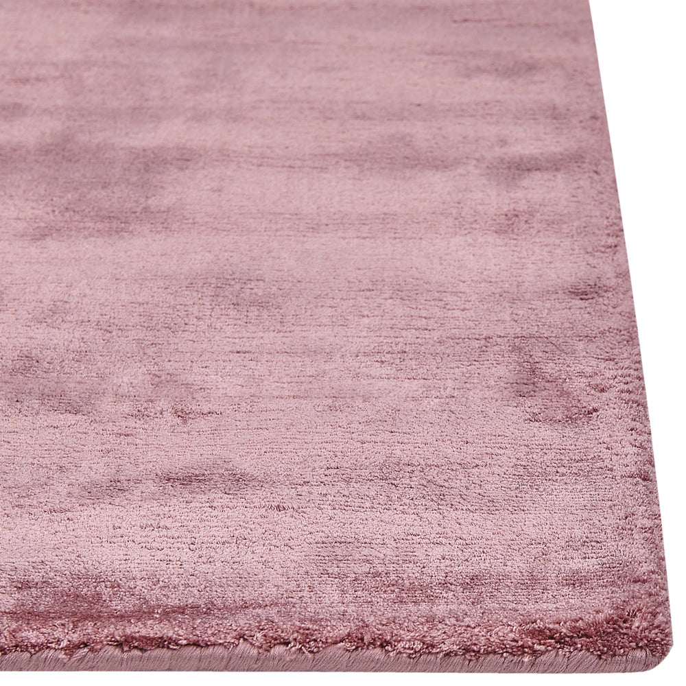 Tappeto in viscosa rosa 140 x 200 cm a pelo corto capitonné moderno