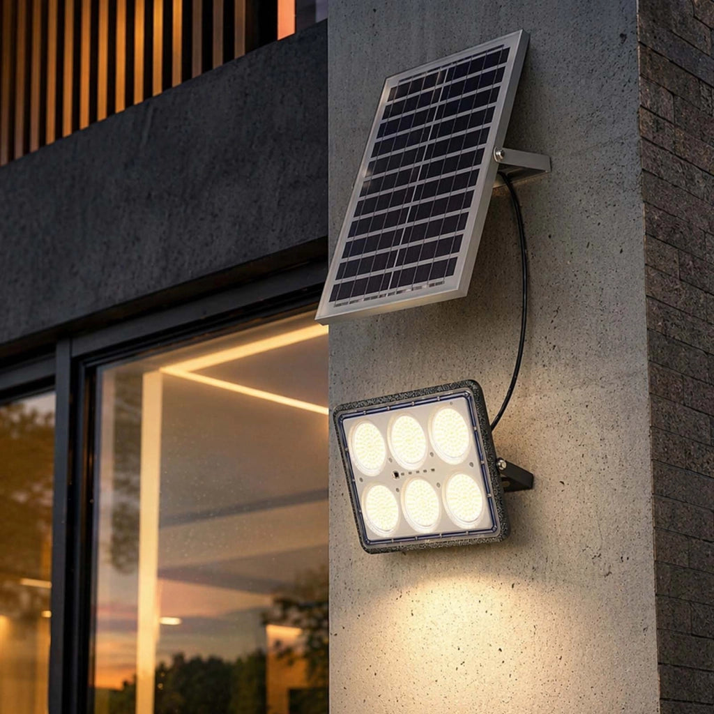Proiettore Solare LED Esterno 9000K con Rilevamento Automatico Grigio Avizar