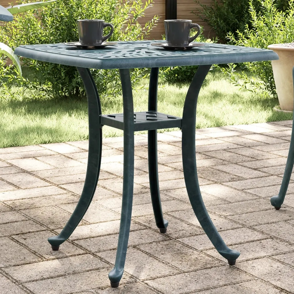 Tavolo da Giardino | Tavolino da esterno Verde 53x53x53 cm in Alluminio Pressofuso