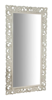 Biscottini SPECCHIERA DA PARETE IN LEGNO FINITURA BIANCA ANTICATA MADE IN ITALY realizzata