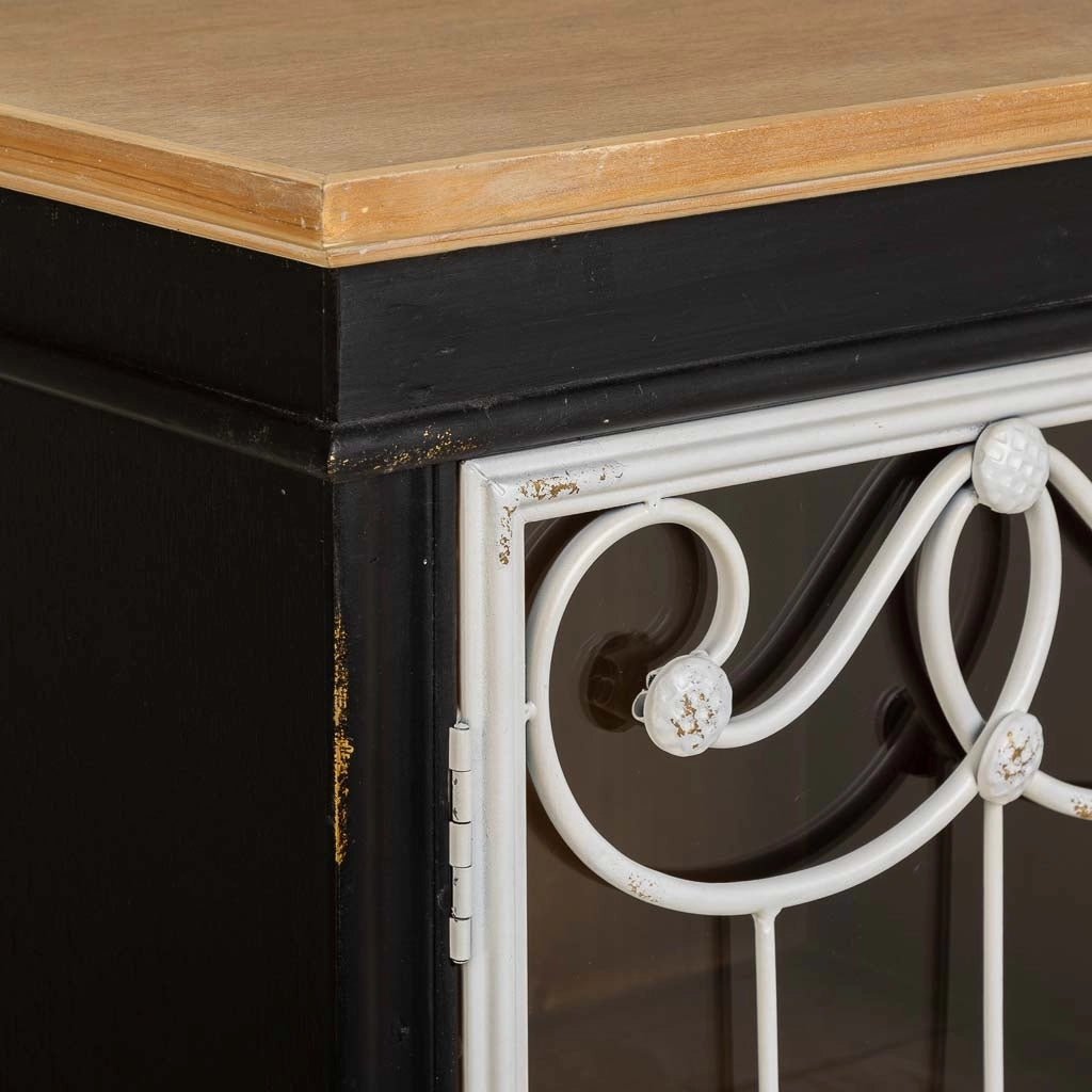 Vetrina in legno nero e metallo 50x36x100,5h