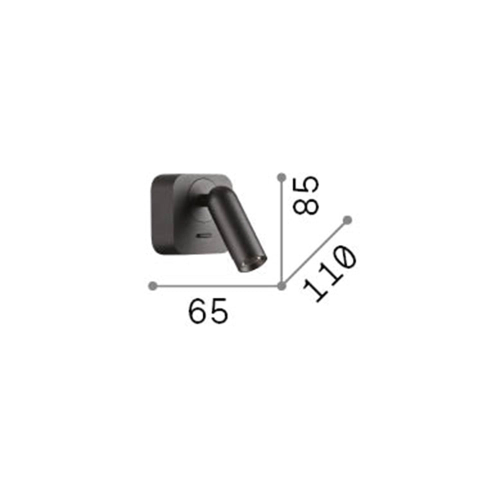 Applique Moderna Bean Square Metallo Nero Led 3W 3000K Luce Calda