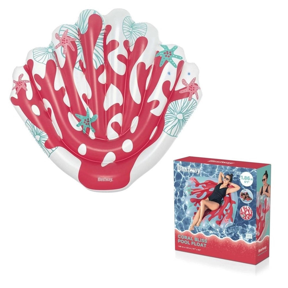 Trade Shop - Materassino Gonfiabile Galleggiante Design Corallo Rosso Piscina Lago Estate 43724 -