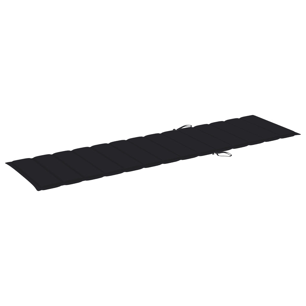 Lettini Prendisole 2 pz con Cuscino Nero in Legno di Teak cod mxl 5660