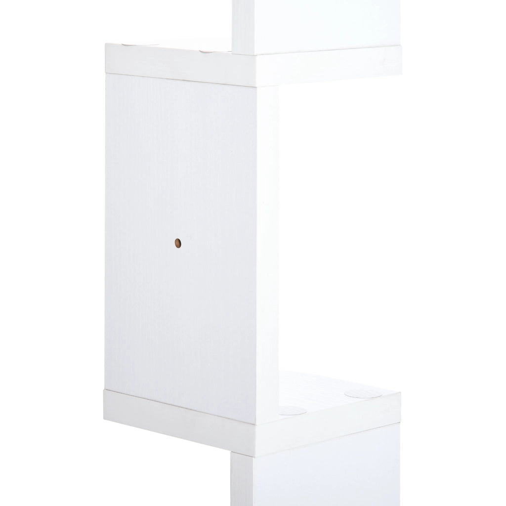 Libreria a Parete Angolare 5 Livelli Legno Bianco ¨C zephmum ¨C 120 cm