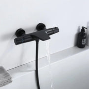 Valle Acqua Termo Regolatore di Vasca in Alluminio Nero Regolatore di Vasca a Parete per la Termo Regolazione della Vasca da Bagno
