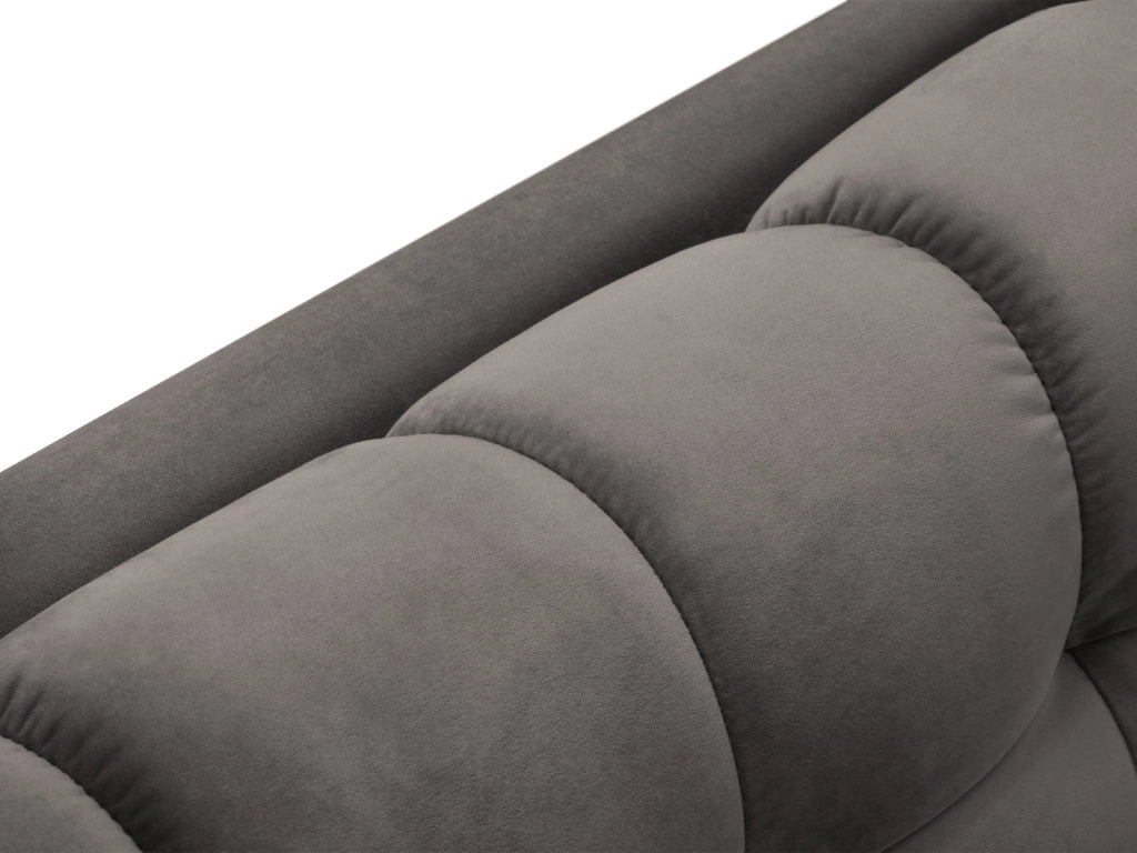 Cosmopolitan Design - Divano angolare sinistro "Bali" 5 posti in velluto grigio chiaro 