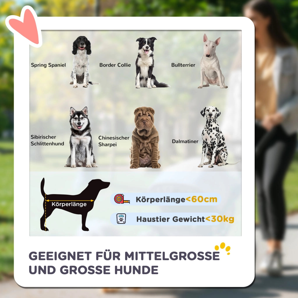 Carrello pieghevole per animali con chiusura a un clic, finestre in rete, ammortizzatori e freni, acciaio grigio scuro 112 × 65 × 100 cm