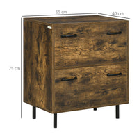 Cassettiera 2 Cassetti 65x40x75 cm in Truciolato Marrone