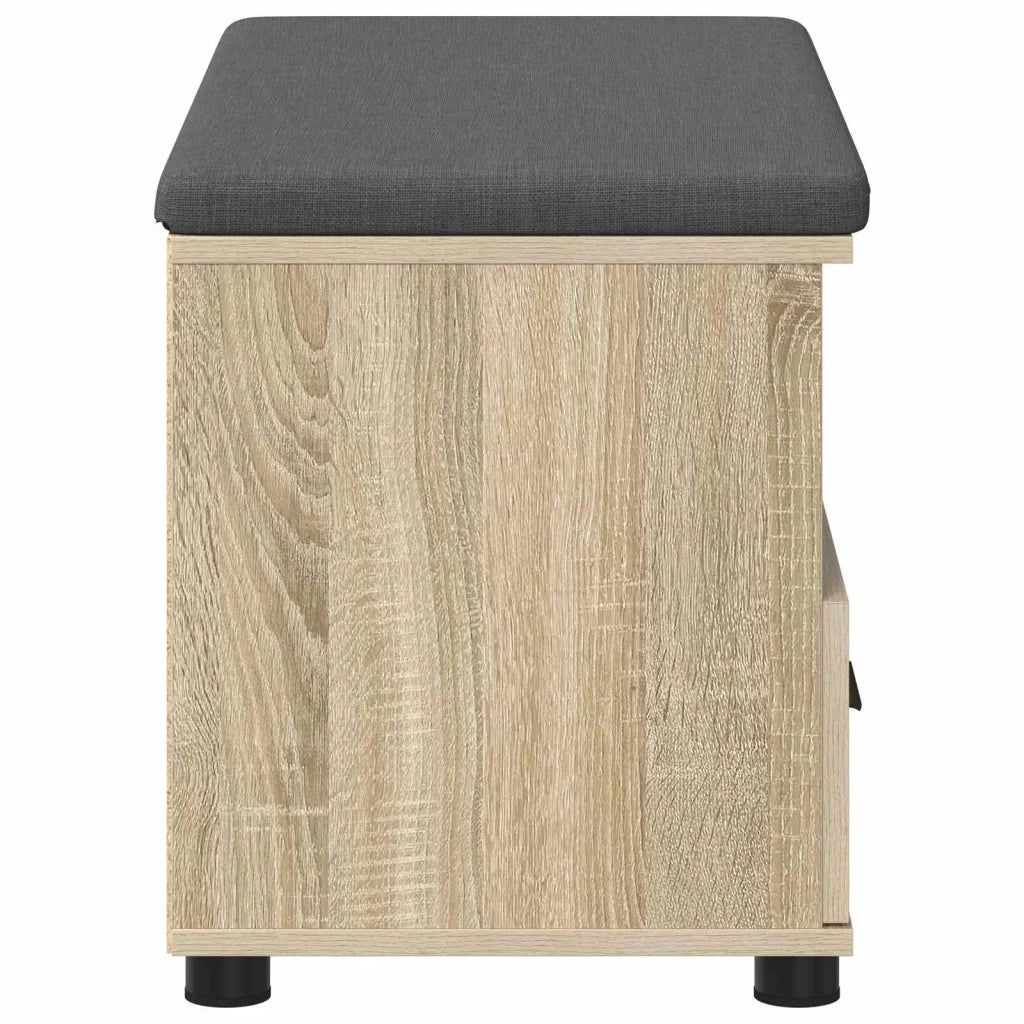 Panca per ingresso con cuscino-Sgabello-Panca da Corridoio Rovere Sonoma 80 x 38 x 46 cm 839849