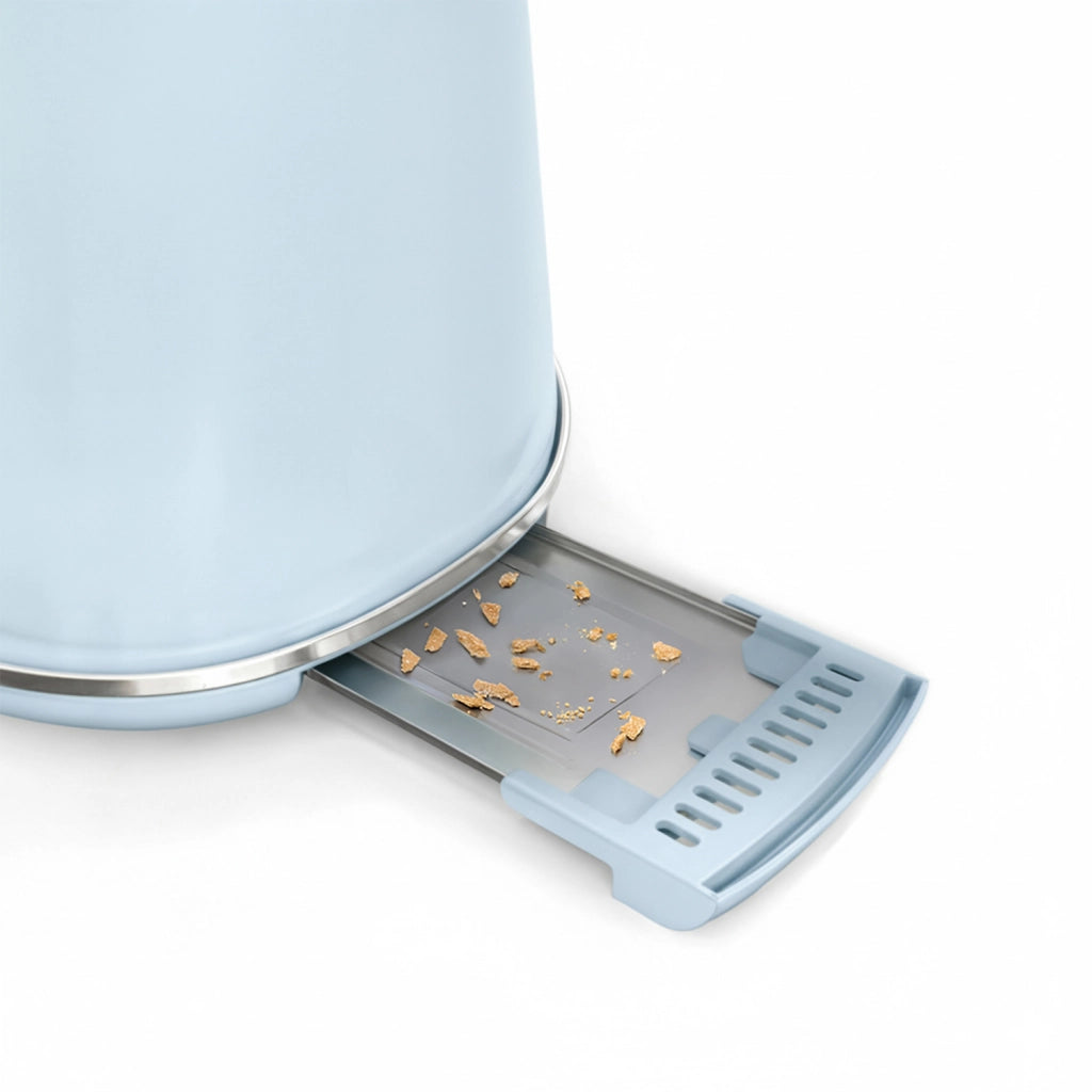 Tostapane vintage GRV6, 2 fessure, fette extra-large 38mm, 6 livelli di potenza, 1500 W, azzurro