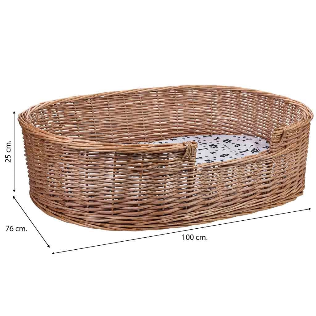 Cuccia in vimini per animali 100x76x18/25h cm