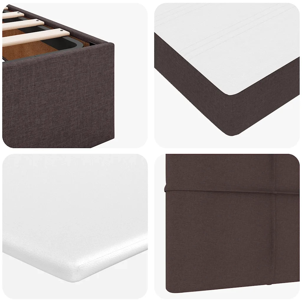 Pouf Letto con Materasso Marrone Scuro 100x200 cm in Tessuto 3313136