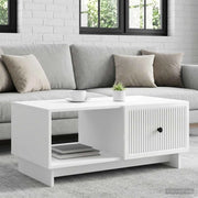 Tavolino da salotto Bianco Lucido 90 x 50 x 40 cm 894039
