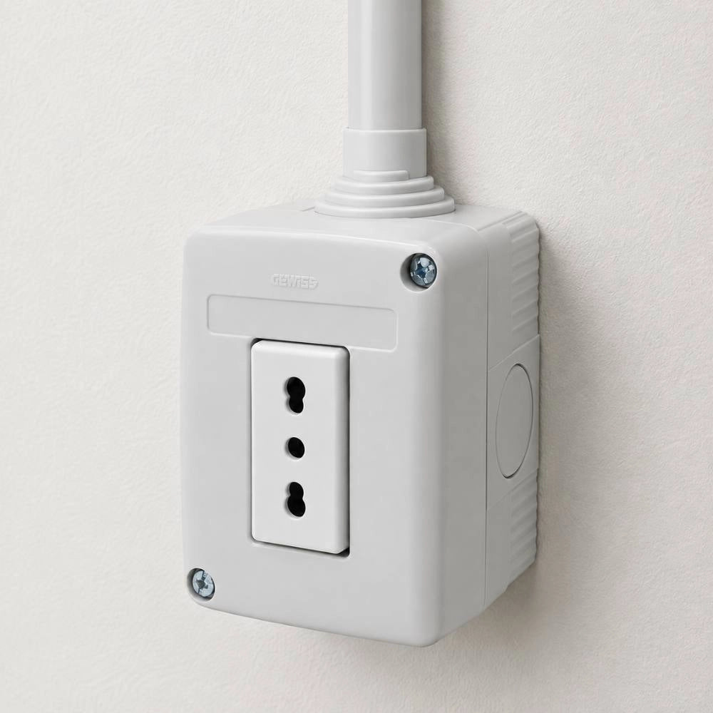 Presa bipasso 2p+t 10/16a 250v con contenitore da parete ip40