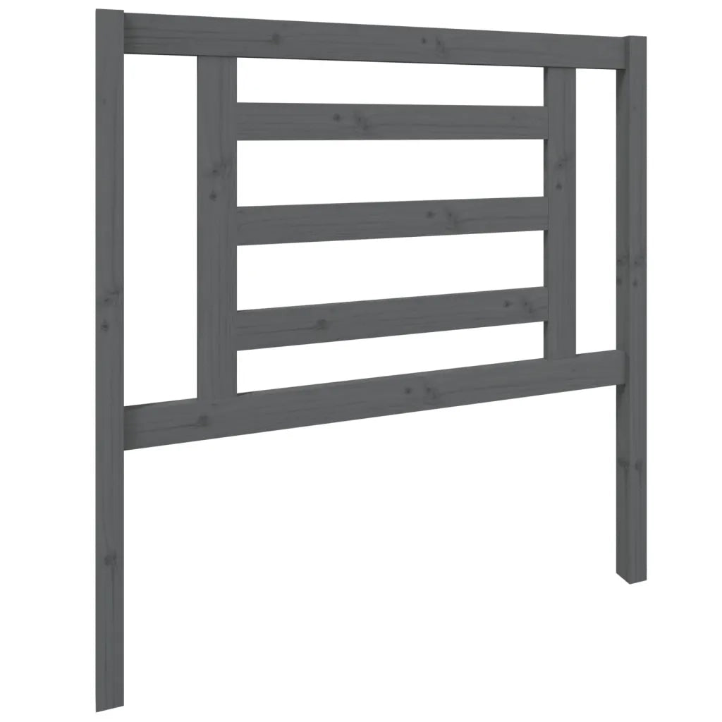 Testiera | Testata per Letto Grigia 96x4x100 cm in Legno Massello di Pino
