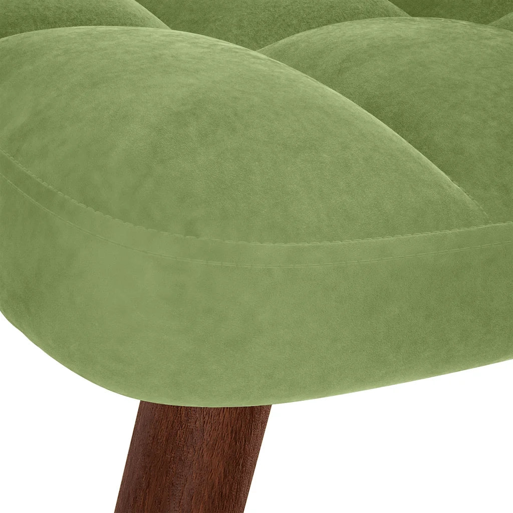 Divano Sedia-Poltrona Relax con Poggiapiedi Verde Chiaro in Velluto 448481