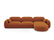 Cosmopolitan Design - Divano angolare modulare destro "Sydney" 4 posti in velluto terracotta 