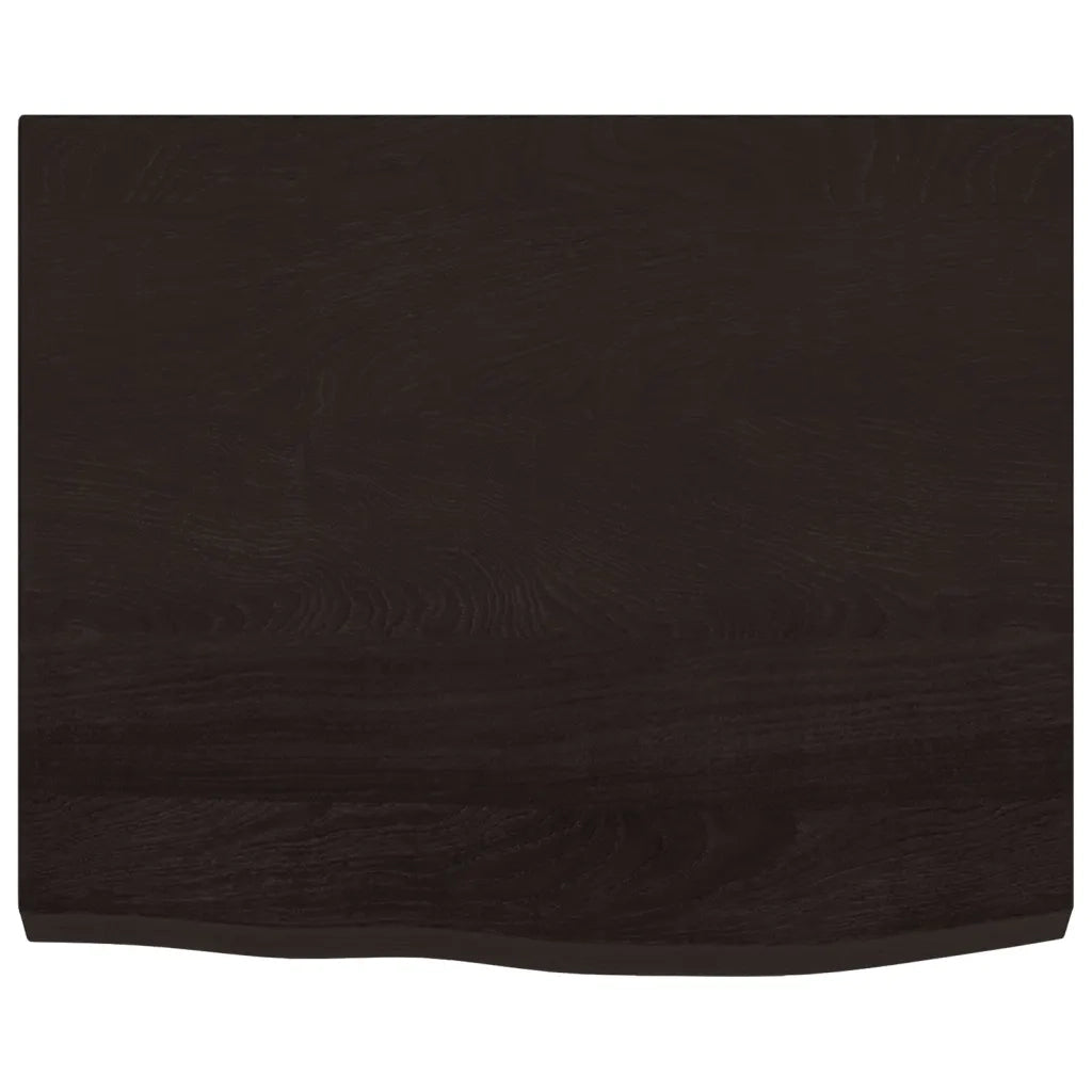 Piano Tavolo | Superficie Tavolo | Piano Scrivania Marrone 60x50x(2-4) cm Rovere Massello Trattato