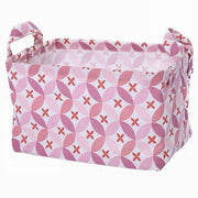 Trade Shop - Cesto Contenitore Portabiancheria Bucato Con Manici Tessuto Rosa 20x15x16cm 79201 -