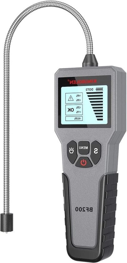 Analizzatore di fluidi diagnostico con schermo LCD, tester per fluidi DOT3, DOT4, DOT5.1 con allarme acustico e contenitore per fluidi.