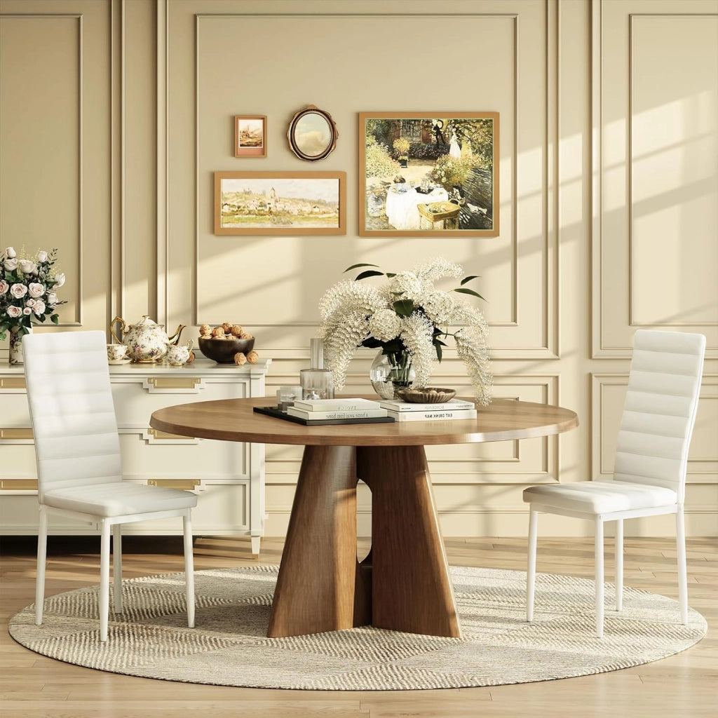 Set di 6 sedie da pranzo, sedie da tavolo in similpelle, moderne sedie da cucina a vista per sale da pranzo, studi e soggiorni. (Bianco, Set da 6)
