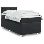 Giroletto a Molle con Materasso Nero 90x200 cm in Similpelle