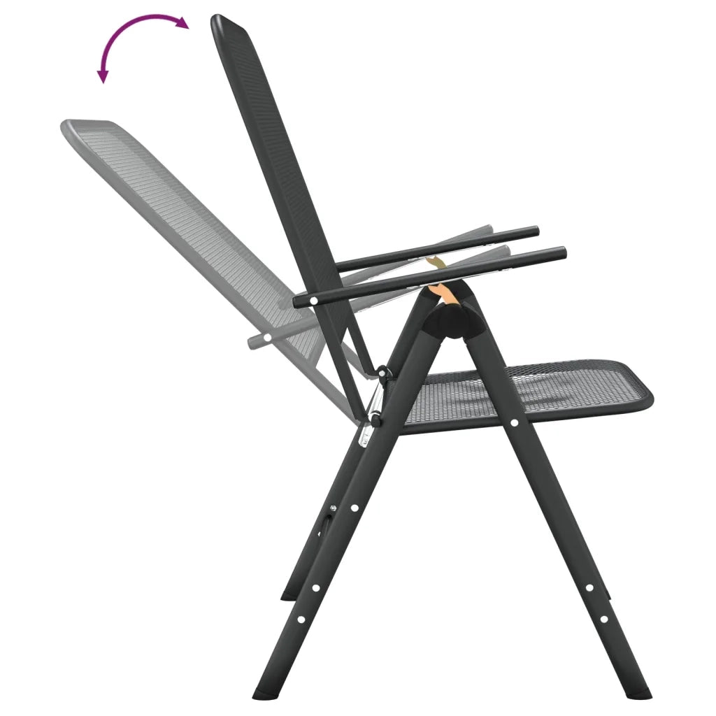 Set da Pranzo per Giardino 5pz Rete Metallica Espansa Antracite cod mxl 34856