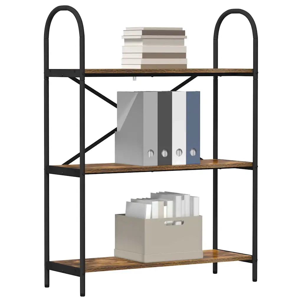 Libreria-Scaffale per Libri-Mobile di Stoccaggio Rovere fum¨¦ 80 x 30 x 109 cm Legno multistrato 940184