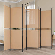 Divisore per Stanza a 6 Pannelli Beige 300 x 180 cm Tessuto