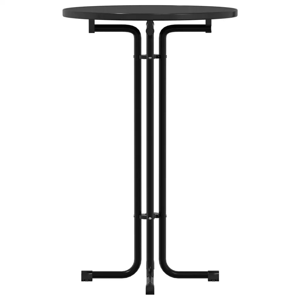 Tavolo da Pranzo Nero Ã˜70x110 cm Legno Multistrato e Acciaio