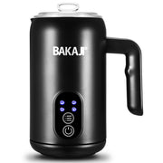 Montalatte Elettrico 500W Cappuccinatore Caldo Freddo Schiumatore Latte in Acciaio e PP Nero