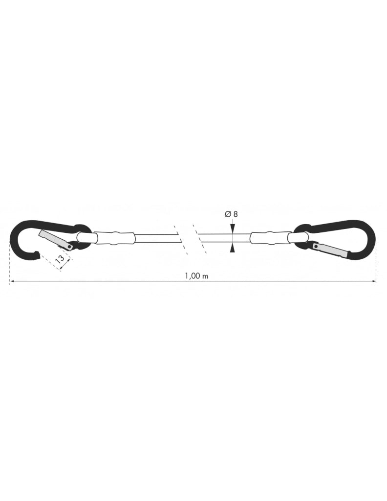 Tenditore elastico Ø 8 mm x 80 cm con moschettone – THIRARD