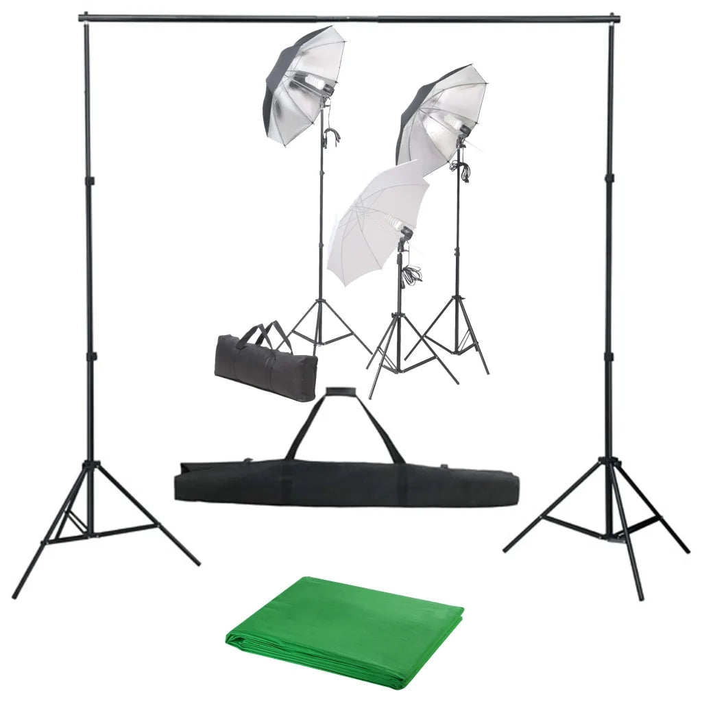 Kit per Studio Fotografico con Set di Luci e Fondale
