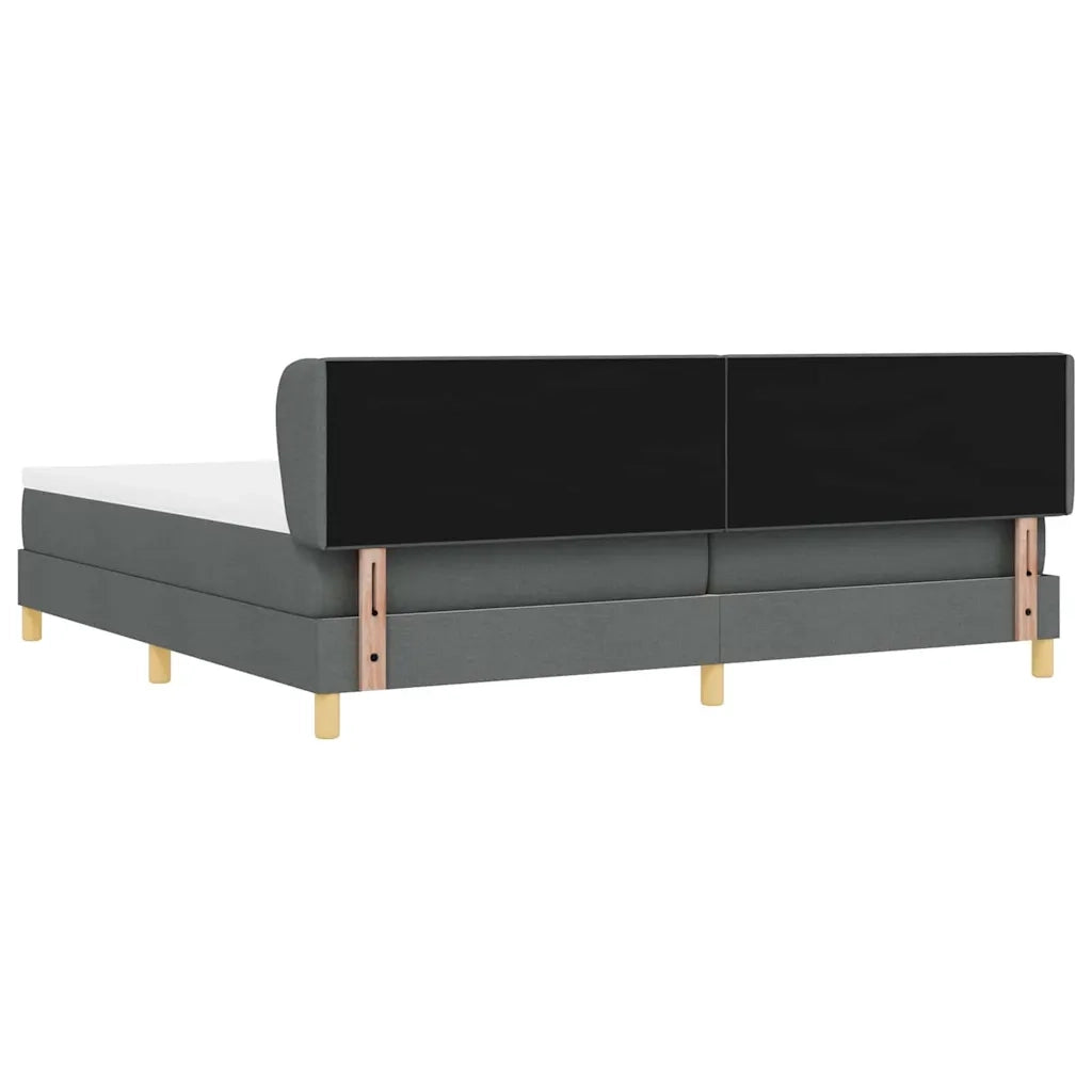 Letto a molle con materasso Grigio scuro 200 x 200 cm Tessuto 3340235