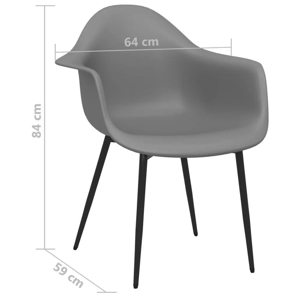 Sedie da Pranzo 6 pz Grigie in PP cod mxl 29670