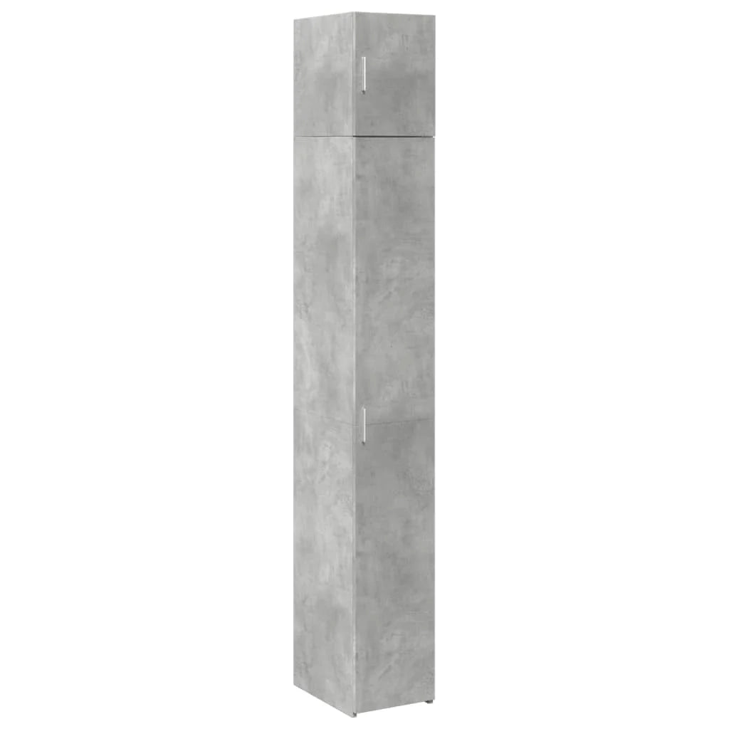 Mobile contenitore sottile per piccoli spazi 30 x 42,5 x 225 cm con 8 scomparti stile moderno legno composito grigio cemento 02_0055549