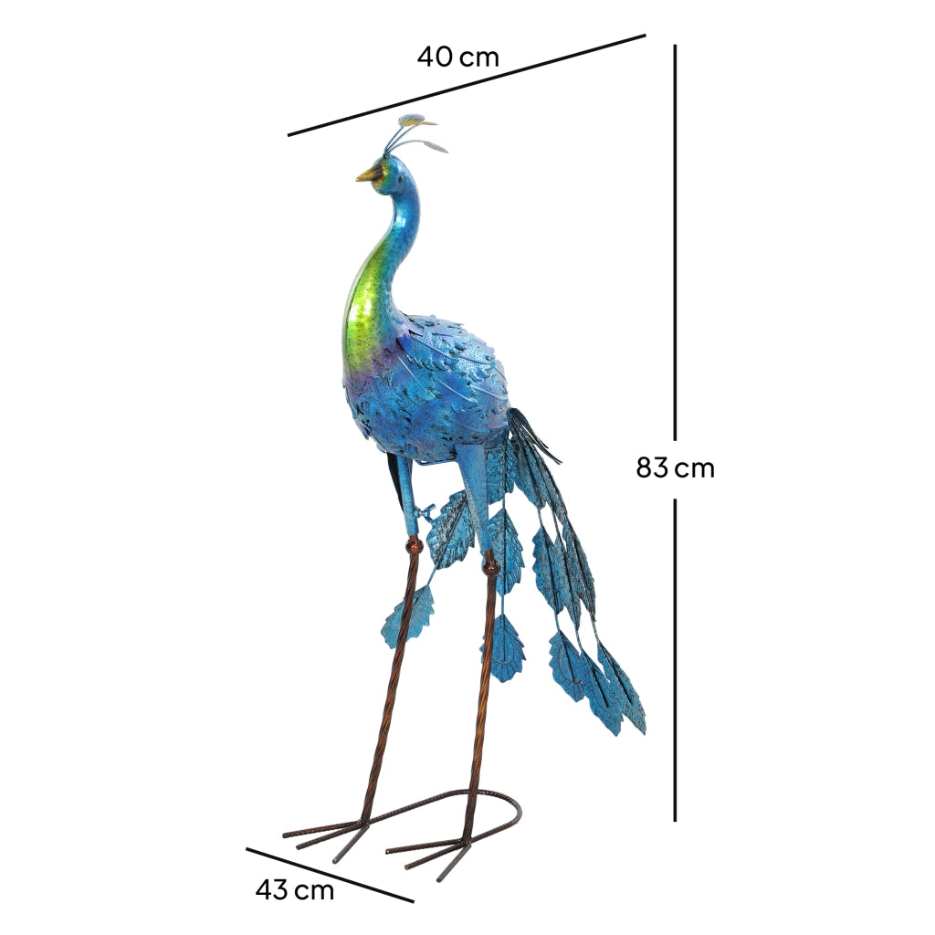 Statua Pavone Giardino ¨C zephmum ¨C Metallo Multicolore 40x43x83 cm