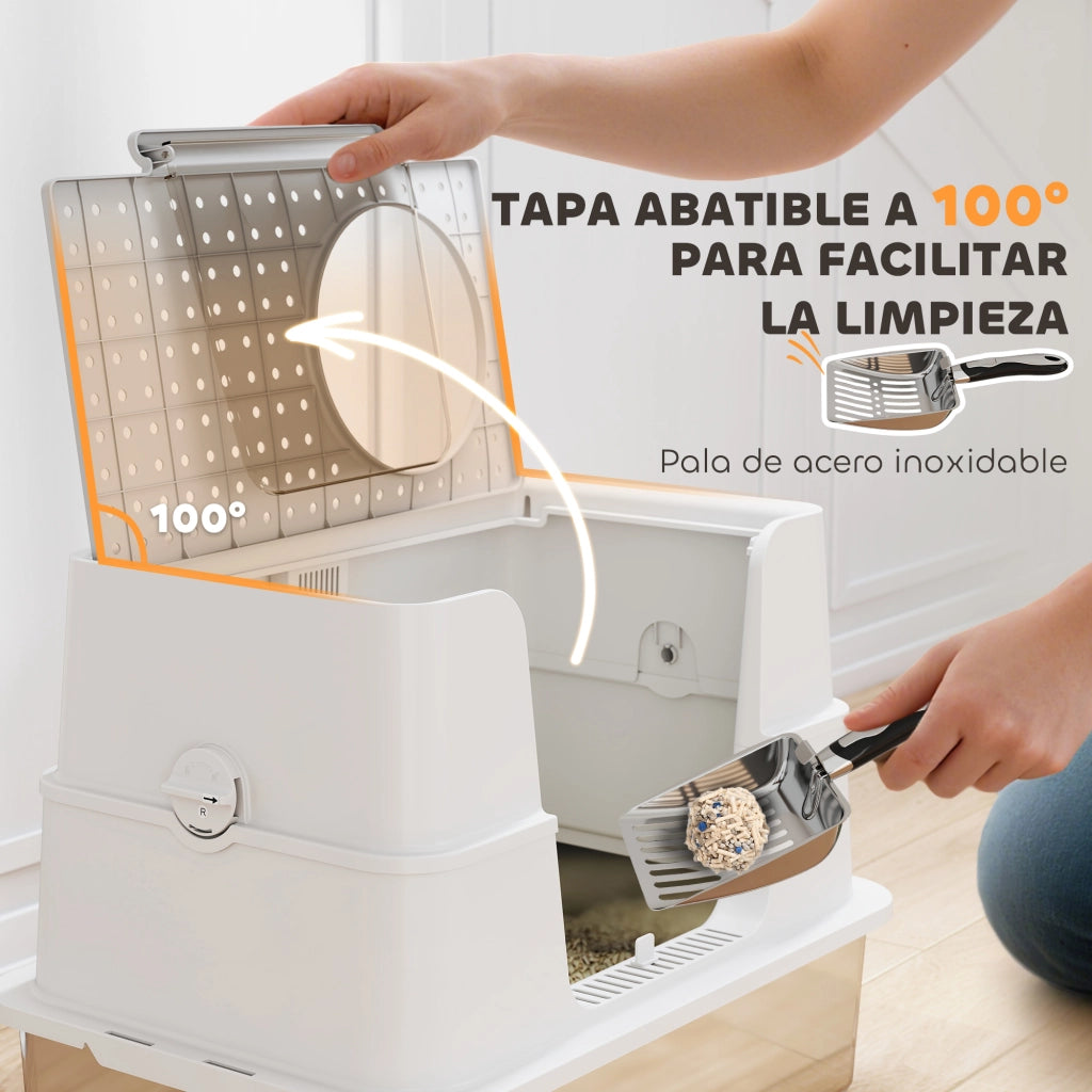 Arenero per Gatti in Acciaio Inossidabile ¨C zephmum ¨C Grigio, XL