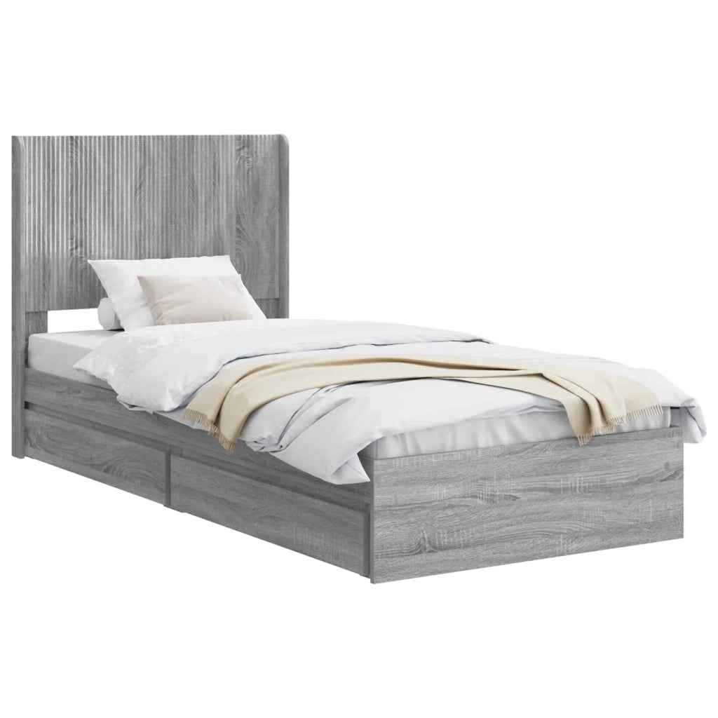 Struttura del letto con stoccaggio e testata Sonoma grigio 3414072