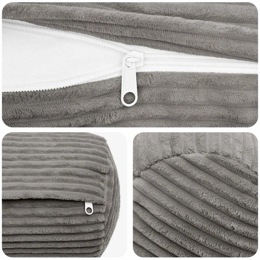 Federa 2 pcs HEERLEN Grigio Chiaro Ø 15 x 40 cm corduroy 923241