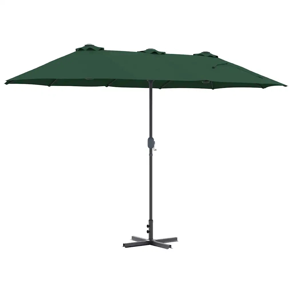 vidaXL Ombrello da giardino Verde 370 x 197 x 239 cm