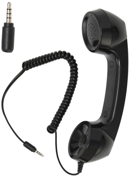 Telefono Retrostil - Ricevitore Telefono 3,5 Mm - Regolatore di Volume - Interruttore del Volume - Cavo Avvolgibile 9 Piedi - Eccellente Qualità Audio