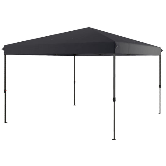 Gazebo Pieghevole 3.6x3.6m con Apertura a Bottone Altezza Regolabile e Borsa con Ruote Nero