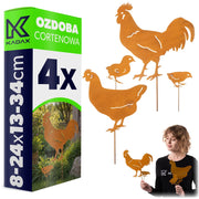 KADAX Ozdoba cortenowa Kury P25721 K16451 ZESTAW 1 PACZKA = 1 SZT !!!!
