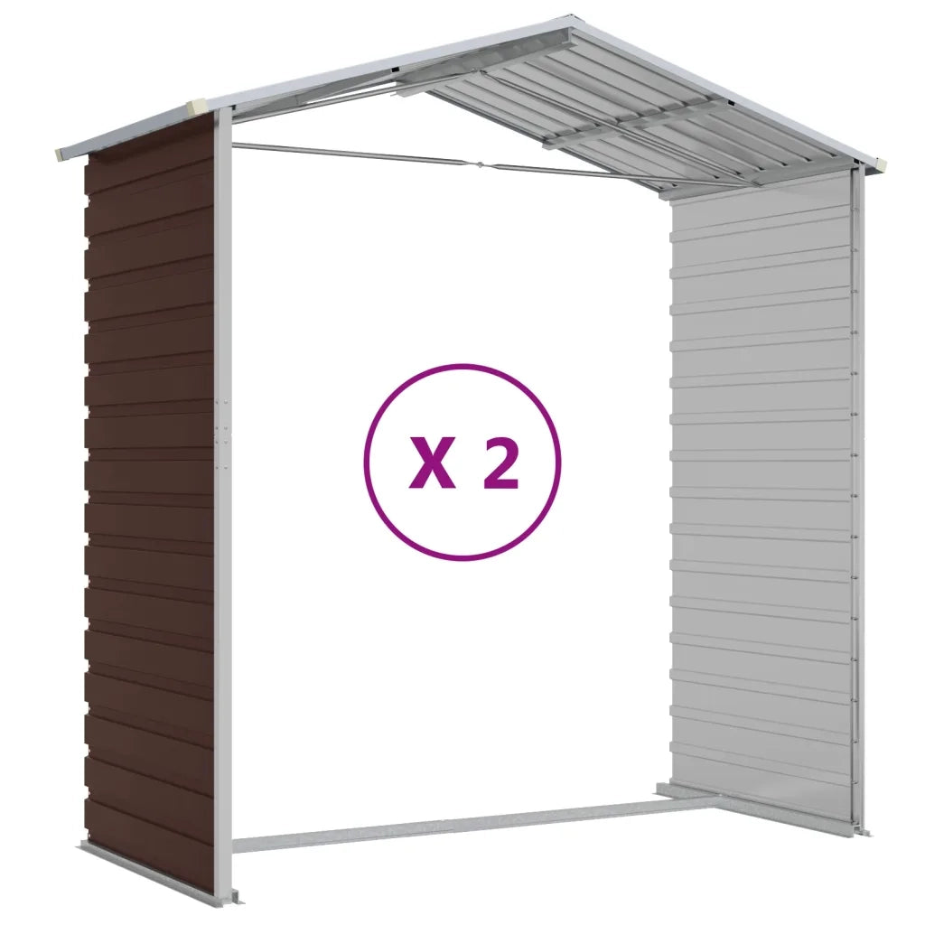 Casetta da giardino marrone 191x215x198 cm in acciaio zincato 3188265