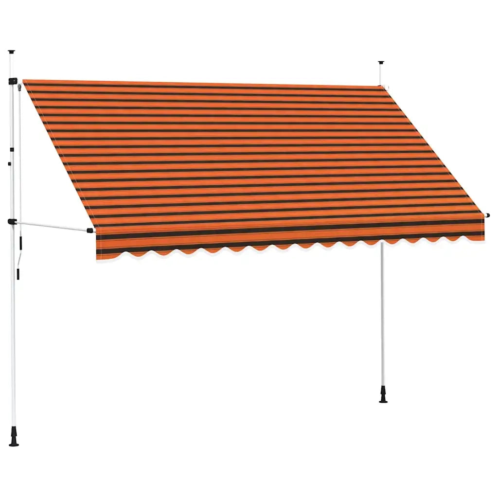 Tenda da Sole Retrattile Manuale 350 cm Arancione e Marrone 145839