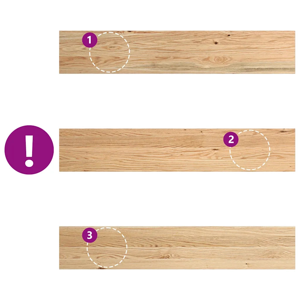 Davanzali 2 pz Non Trattati 110x20x2cm Legno Massello di Rovere