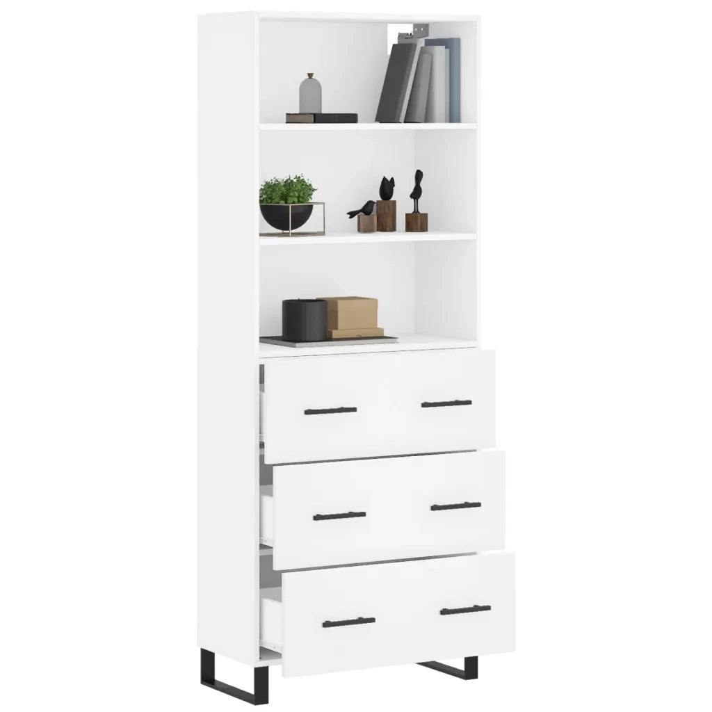 Credenza | Madia | Buffet da pranzo | Armadio da pranzo Bianca 69,5x34x180 cm in Legno Multistrato