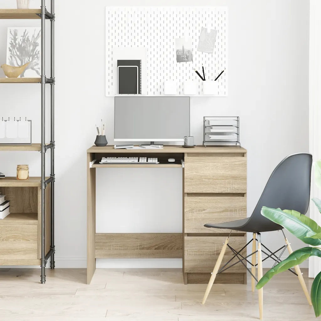 Scrivania | Tavolo da Ufficio Rovere Sonoma 90x45x76 cm in Legno Multistrato